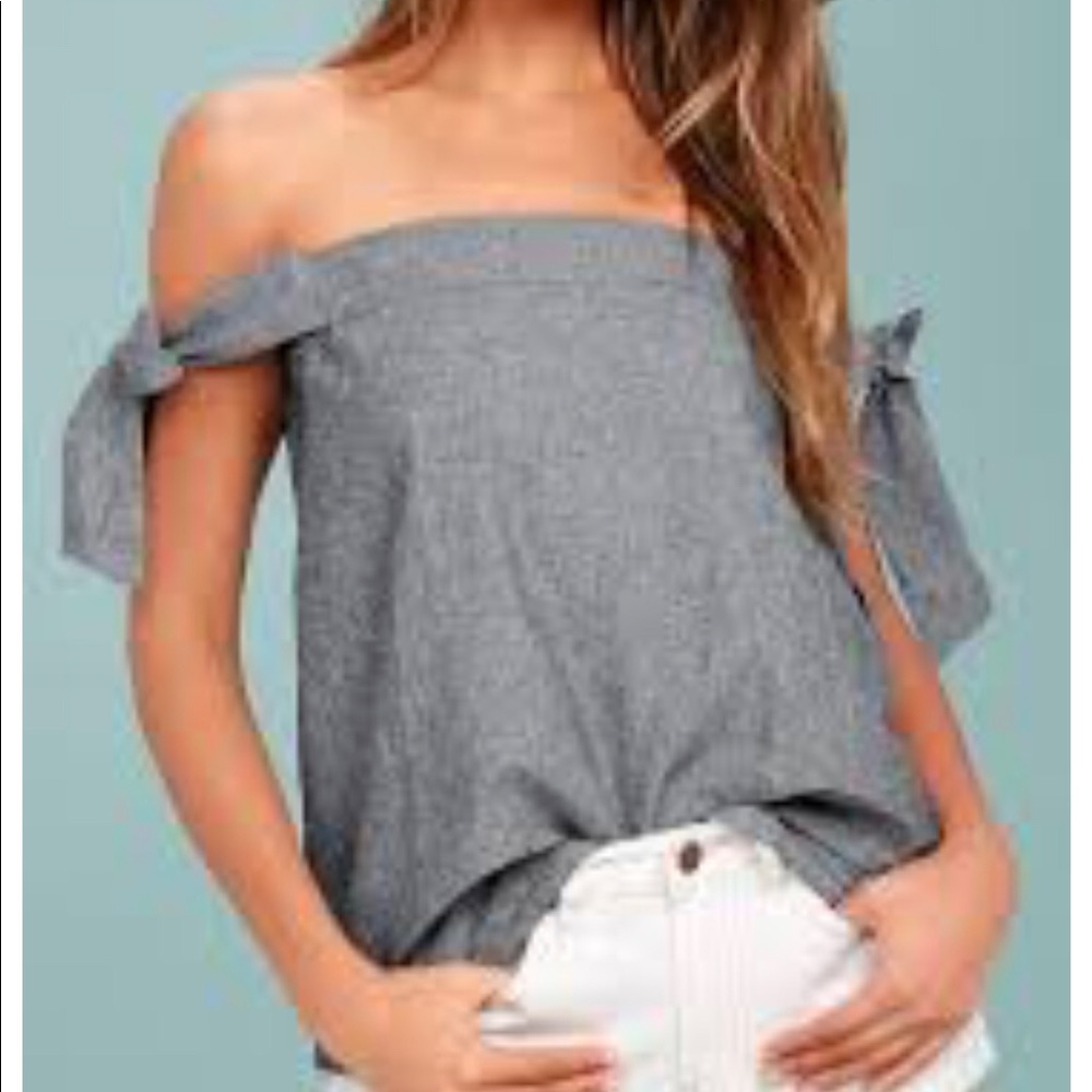 Brand new lulus off the shoulder denim top